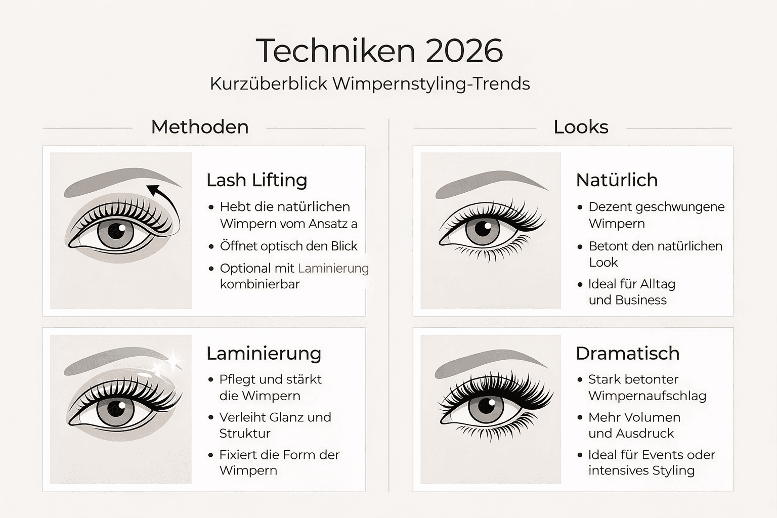 Infografik Wimpernstyling Methoden Trends Infografik Wimpernstyling Methoden Trends