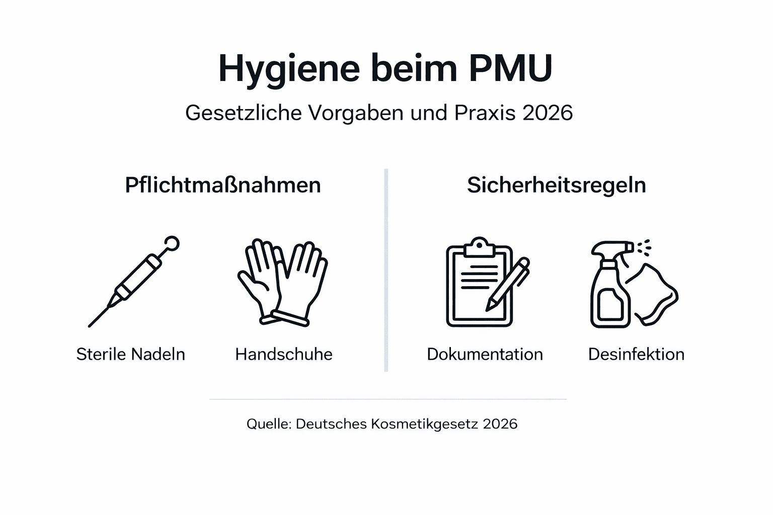 Infografik zu Hygienevorgaben beim Permanent Make up