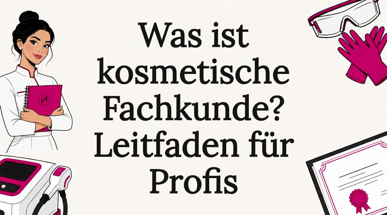 Stilvoll gestaltetes Titelblatt für die Fachkunde Kosmetik