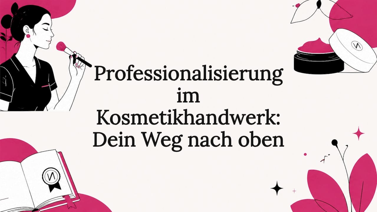 Editoriale Vektorillustration als Titelmotiv mit einem dekorativen Rahmen rund um das Thema Kosmetik