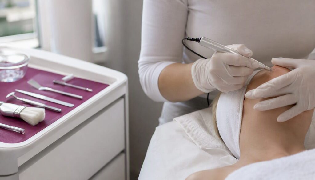 Praktische Prüfung im Bereich Kosmetik: Anwendung und Behandlung am Modell