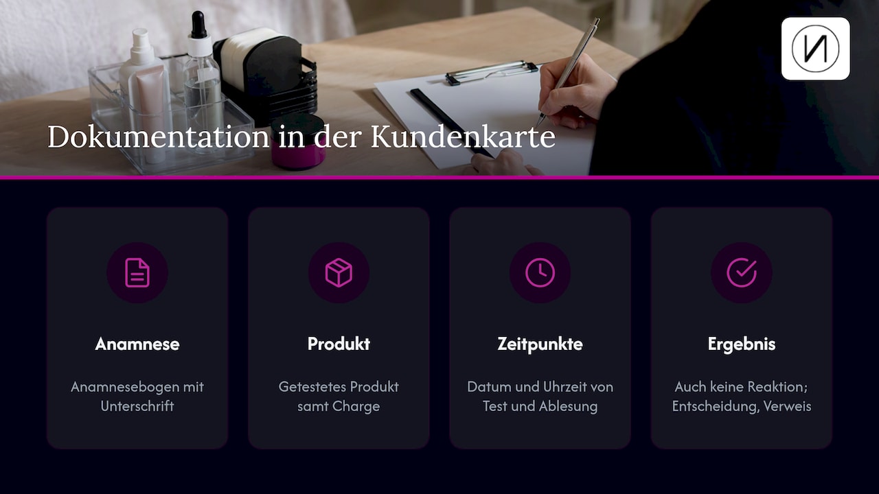 Allergietest im Kosmetikstudio: Was Du testest, was der Arzt macht 2 Sechs Angaben für die Dokumentation eines Hauttests